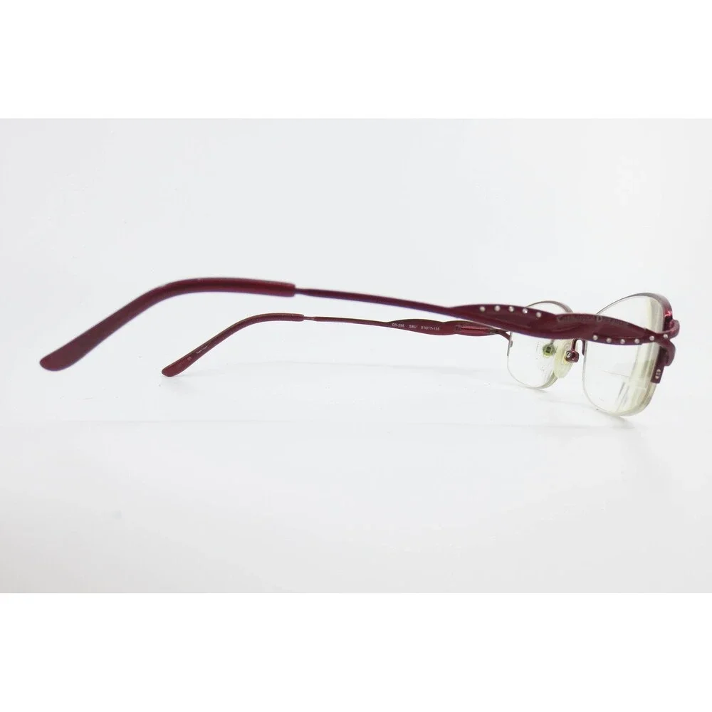 Catherine Deneuve CD-296 SBU Burgundy Semi-Rimless Eyeglasses Frames 51-17-135